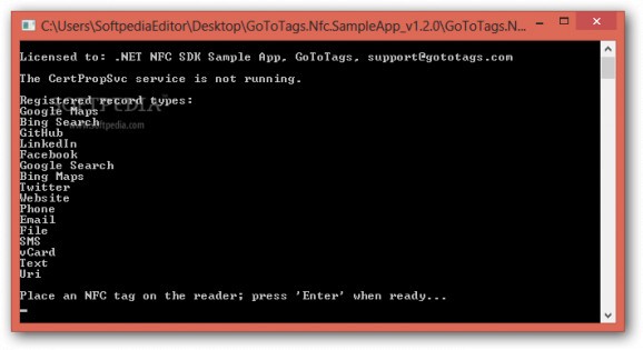 GoToTags .NET NFC SDK screenshot