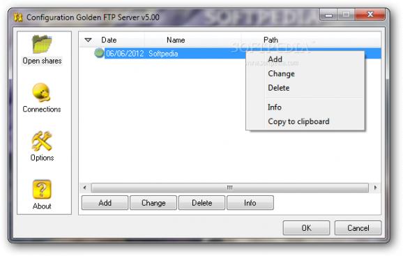 Golden FTP server screenshot