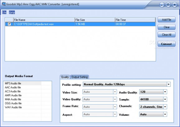 GoodOK MP3 AMR OGG AAC M4A Converter screenshot