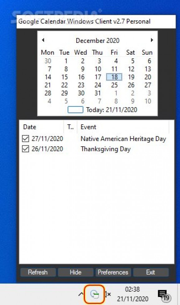 Google Calendar Client screenshot