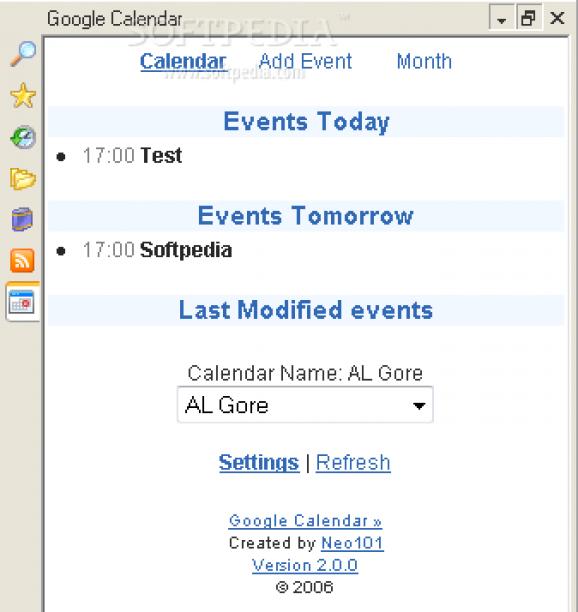 Google Calendar Maxthon Plugin screenshot