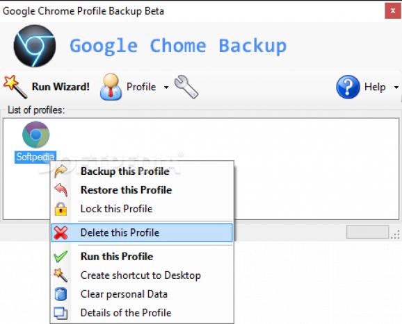 Google Chrome Backup screenshot