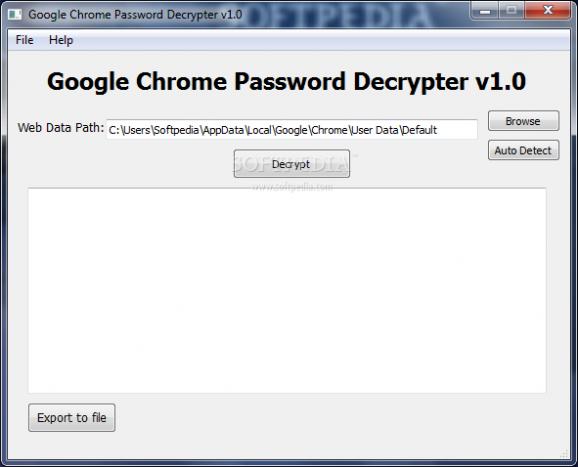 Google Chrome Password Decrypter screenshot
