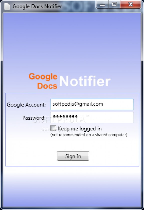 Google Docs Notifier screenshot
