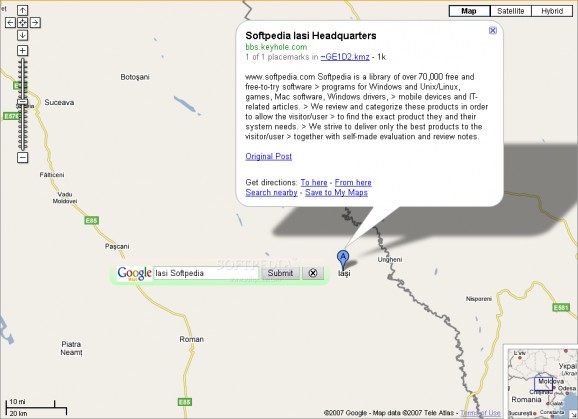 Google Map Opera Widget screenshot