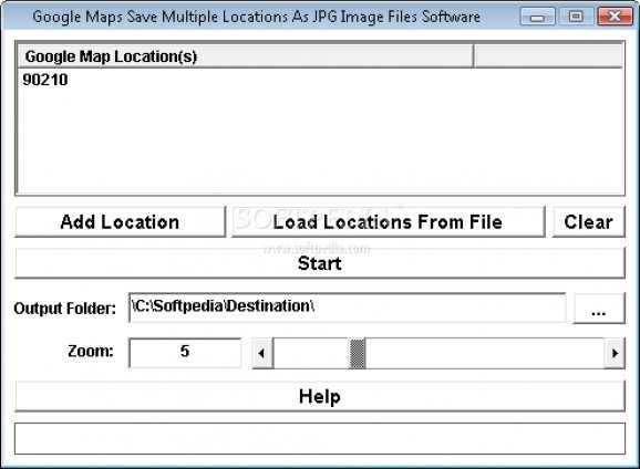 Google Maps Save Multiple Locations As JPG Image Files Software screenshot