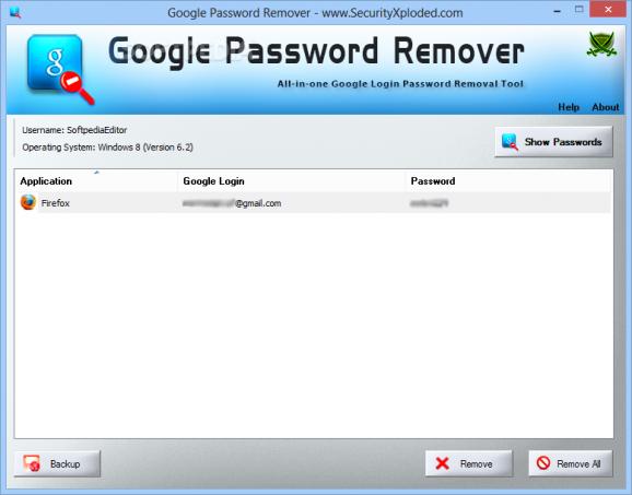 Google Password Remover screenshot
