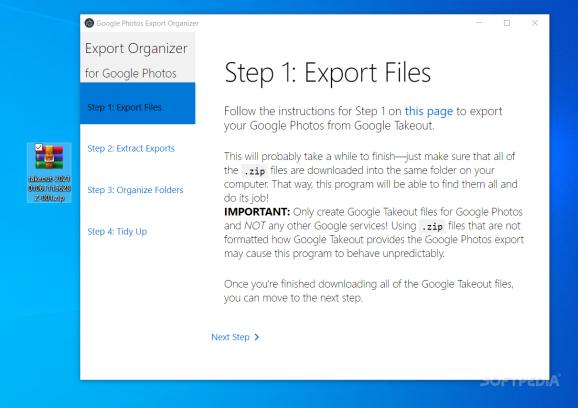 Google Photos Export Organizer screenshot