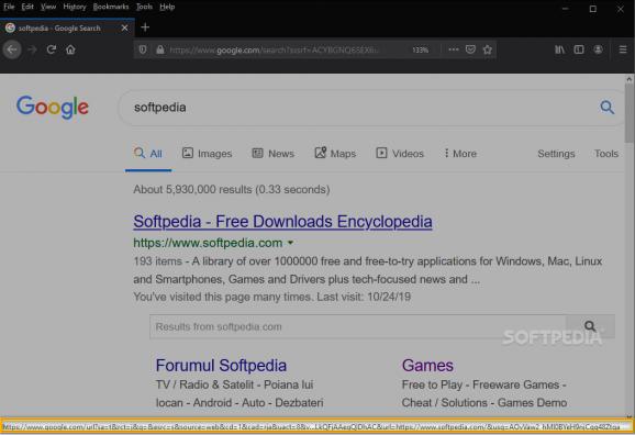 Google Search link fix for Firefox screenshot