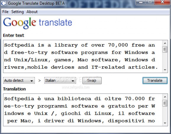 Google Translate Desktop screenshot