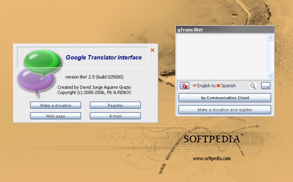 Google Translator Interface Lite screenshot