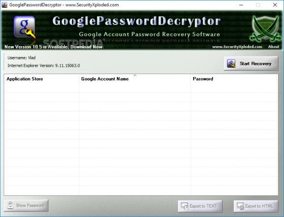 GooglePasswordDecryptor Portable screenshot