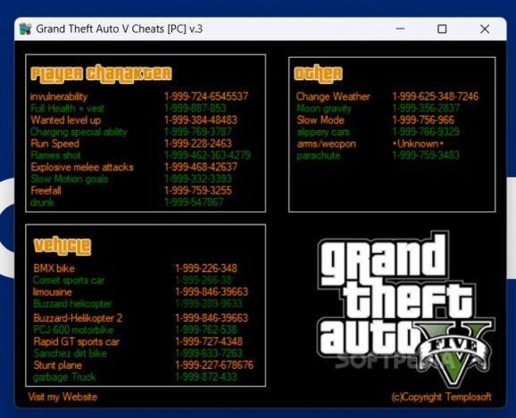 Grand Theft Auto V Cheat Table screenshot