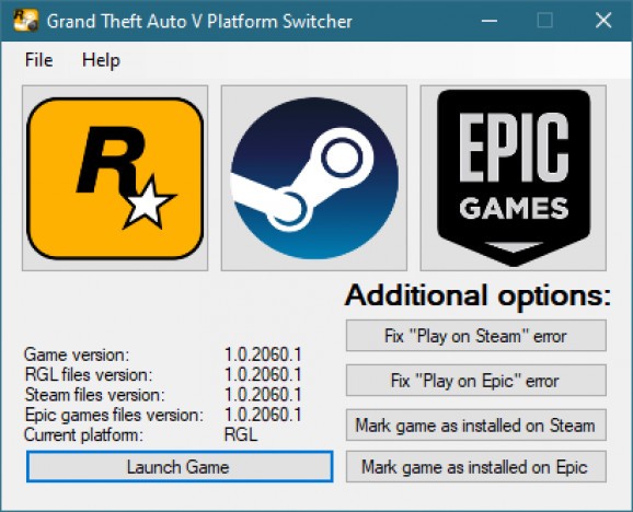 Grand Theft Auto V Platform Switcher screenshot