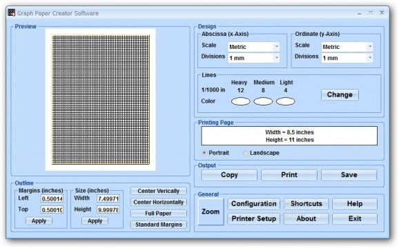 Graph Paper Creator Software screenshot