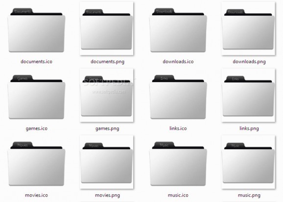Grey folder icons 13-pack screenshot
