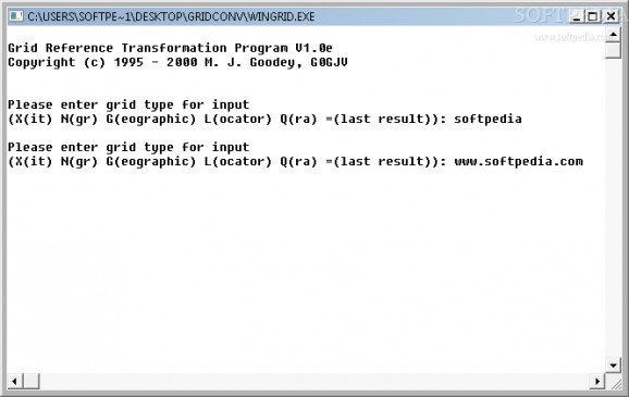 Grid Reference Transformation Program screenshot