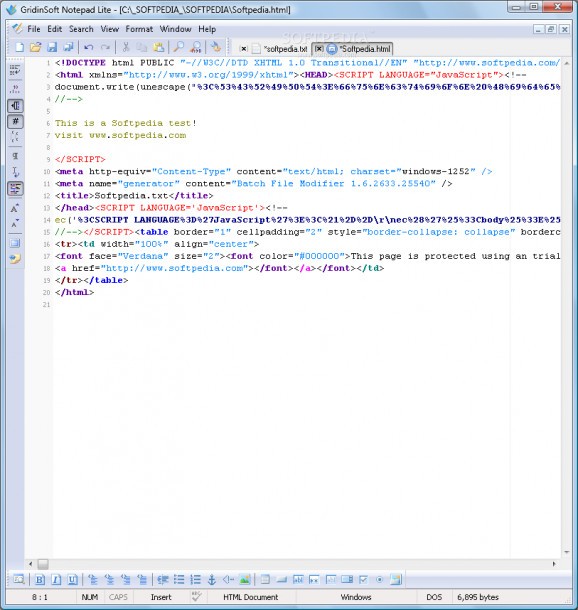 GridinSoft Notepad LITE screenshot