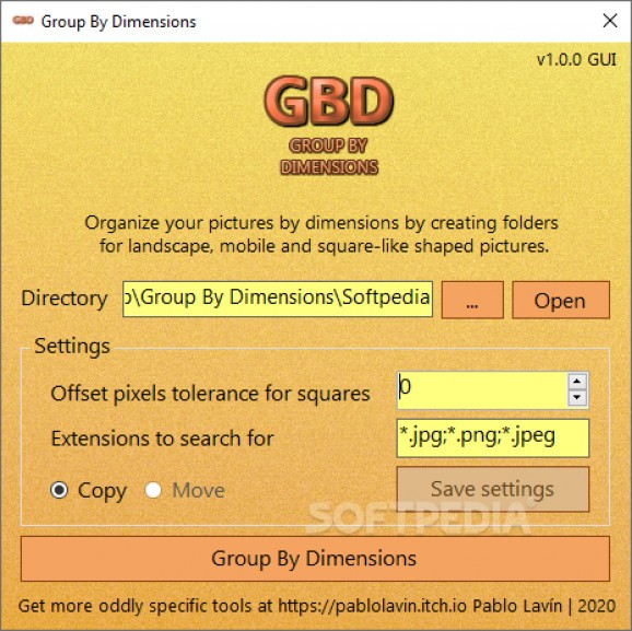 Group By Dimensions screenshot