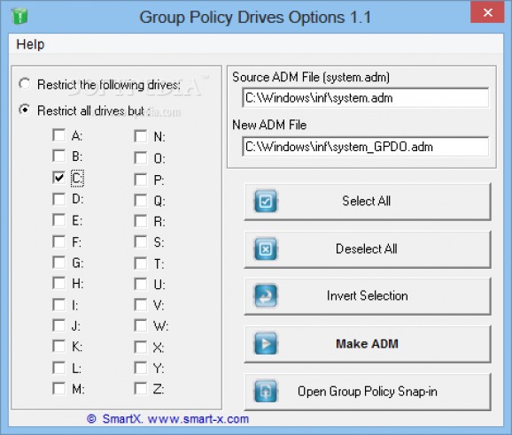 Group Policy Drives Options screenshot