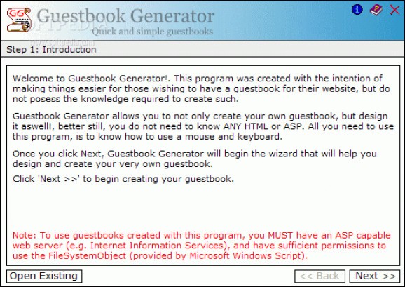 Guestbook Generator screenshot