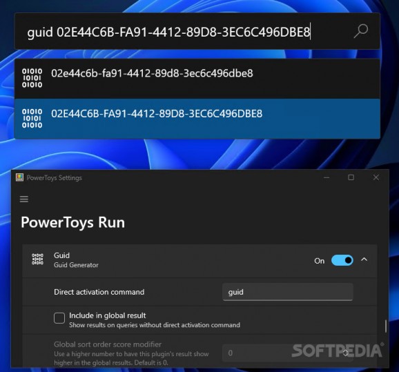Guid generator for PowerToys Run screenshot