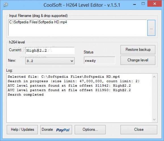 H264 Level Editor screenshot