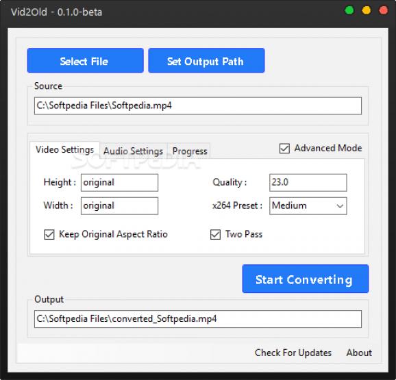 Vid2Old - H.265 to H.264 Converter screenshot