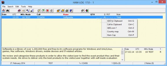 HAM-LOG screenshot