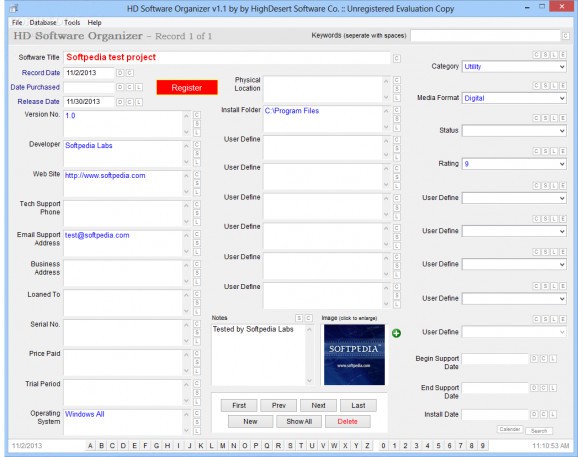 HD Software Organizer screenshot