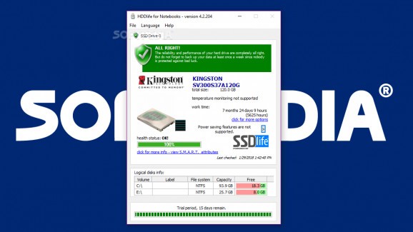 HDDlife for Notebooks screenshot