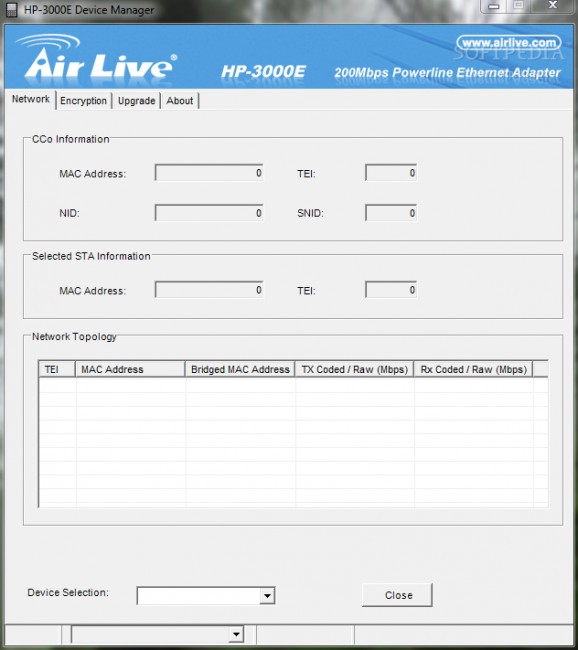HP-3000E Device Manager screenshot