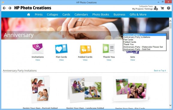HP Photo Creations screenshot