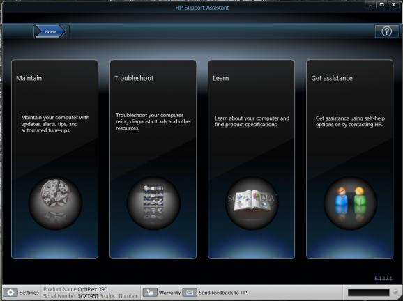 HP Support Assistant for Home Desktops screenshot