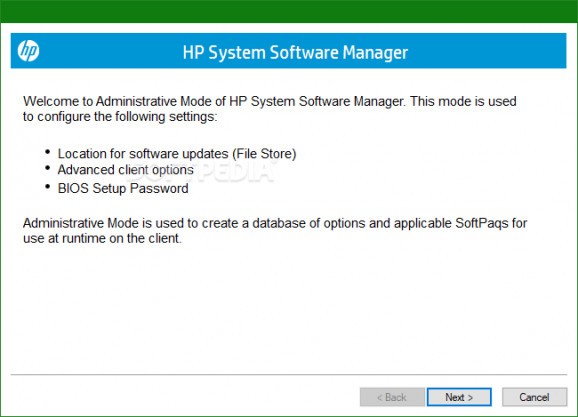 HP System Software Manager screenshot