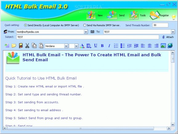 HTML Bulk Email screenshot