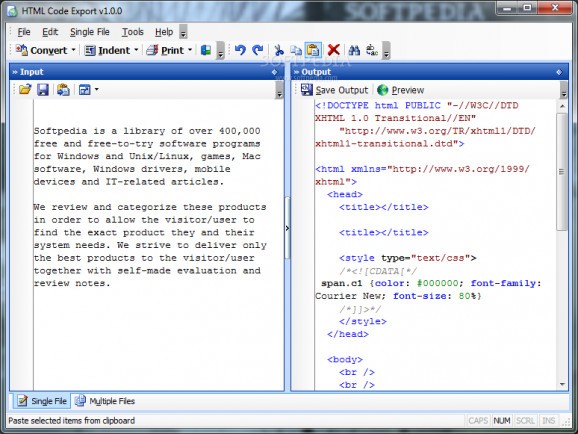 HTML Code Export screenshot