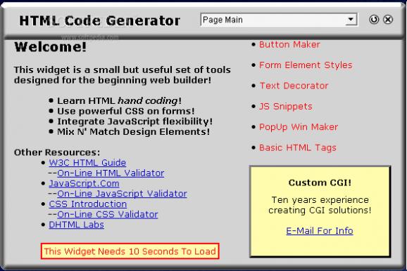 HTML Generator screenshot