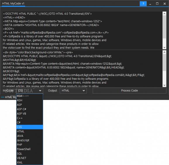 HTML MyCode screenshot