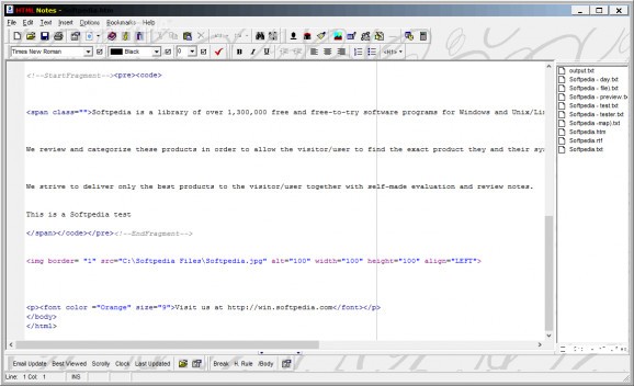 HTML Notes screenshot
