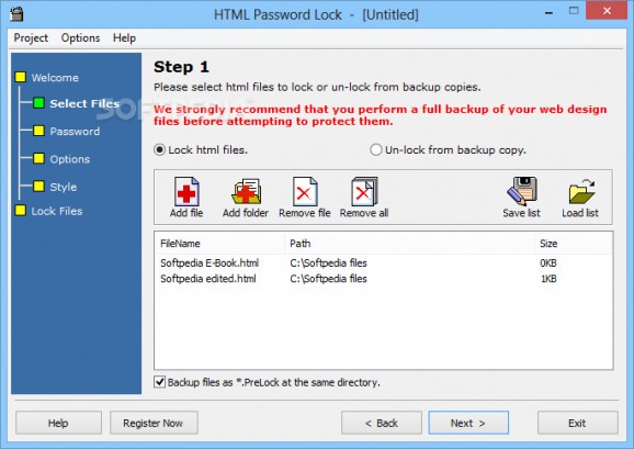 HTML Password Lock screenshot