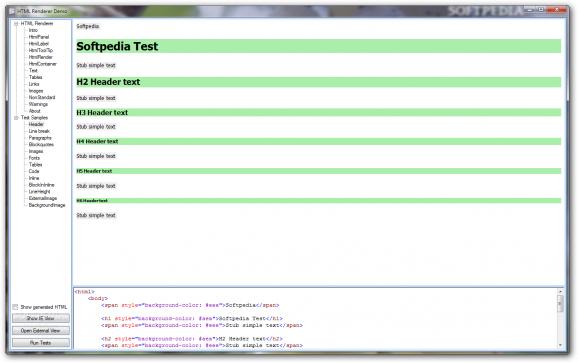 HTML Renderer screenshot