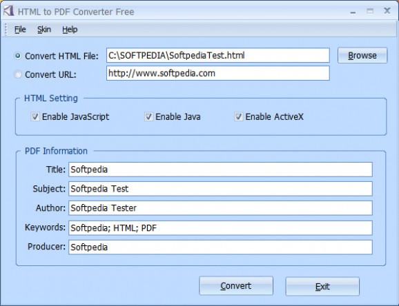 HTML to PDF Converter screenshot
