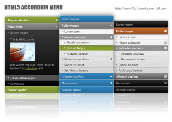 HTML5 Accordion Menu screenshot