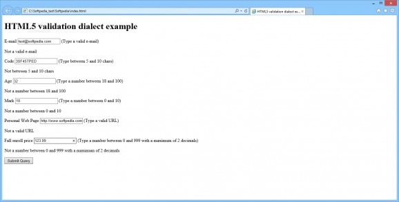 HTML5 Validation Dialect screenshot
