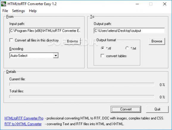 HTMLtoRTF Converter Easy screenshot