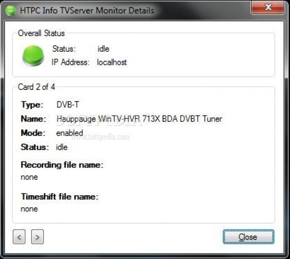 HTPCInfo TVServer Monitor screenshot
