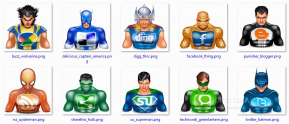 Halloween icons social superheroes screenshot