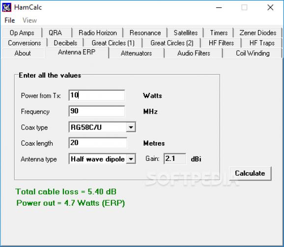 HamCalc screenshot