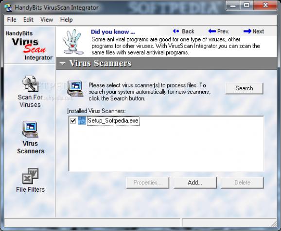 HandyBits VirusScan Integrator screenshot